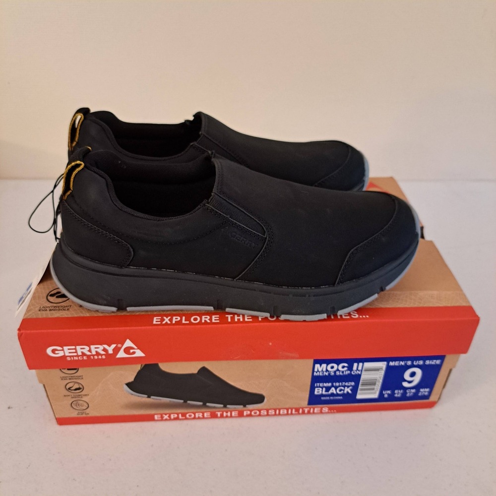 Gerry Moc II Slip On Mens 9 Black New Comfort Lightweight EVA 1210-546